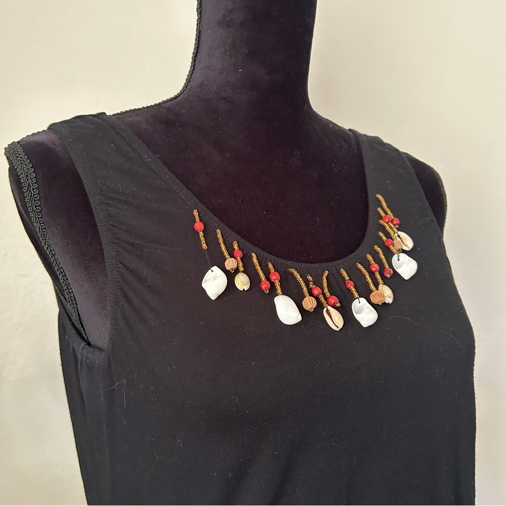 80s Beaded Shell Fringe Bodysuit